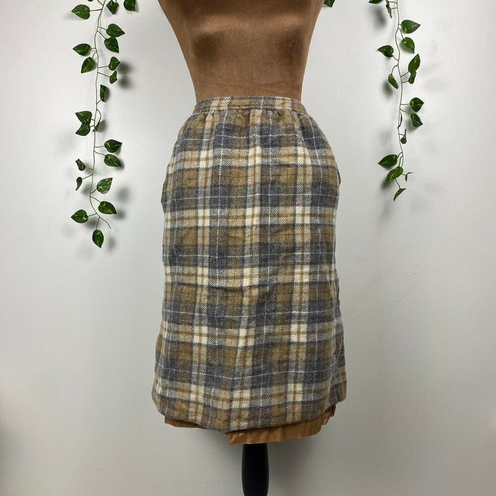 Evan-Picone Vintage 90s 100% wool plaid midi/knee length skirt twee old money